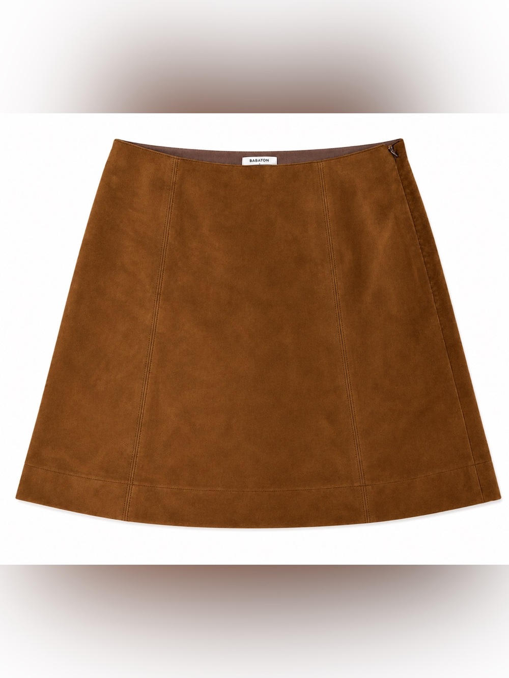 Aritzia Babaton Chestnut Faux Suede A-Line Mini Skirt Size 12